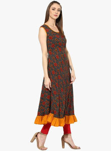 Multicoloured Printed Anarkali Kurta