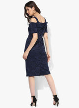 Navy Blue Coloured Solid Shift Dress