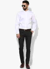 White Solid Slim Fit Formal Shirt