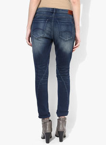 Blue Washed Mid Riseslim Fit Jeans