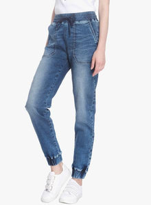 Blue Solid Mid Rise Regular Fit Jeans