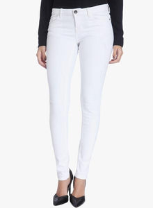 White Solid Mid Rise Slim Fit Jeans