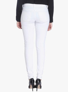 White Solid Mid Rise Slim Fit Jeans