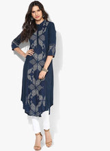 Navy Blue Printed Kurtas