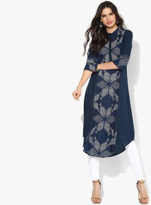 Navy Blue Printed Kurtas